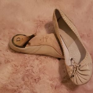 Dior heels bone color leather